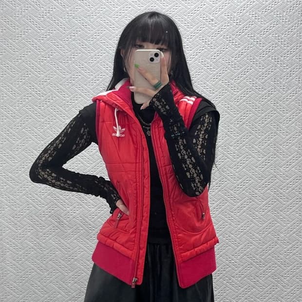 아디다스 레트로 90's 빈티지 Y2K 패딩 조끼 95 C08987
