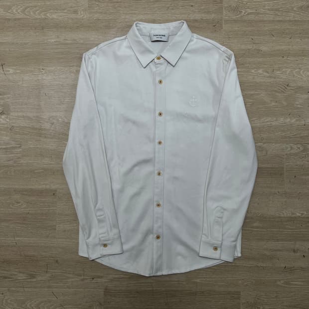 톰브라운 앵커 로고 옥스퍼드 긴팔 셔츠 [화이트] 2사이즈