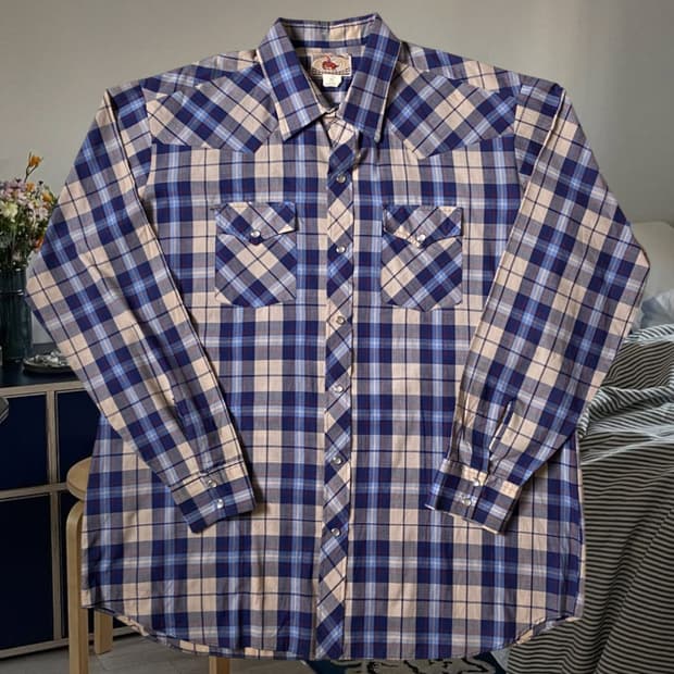포켓 체크 셔츠 Made in U.S.A (Man 2XL) AB0197