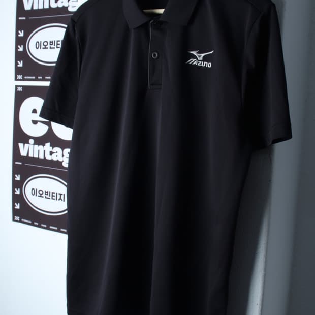 (2XL) 미즈노 반팔 카라 티셔츠 빅사이즈 기능성 블랙-H33602