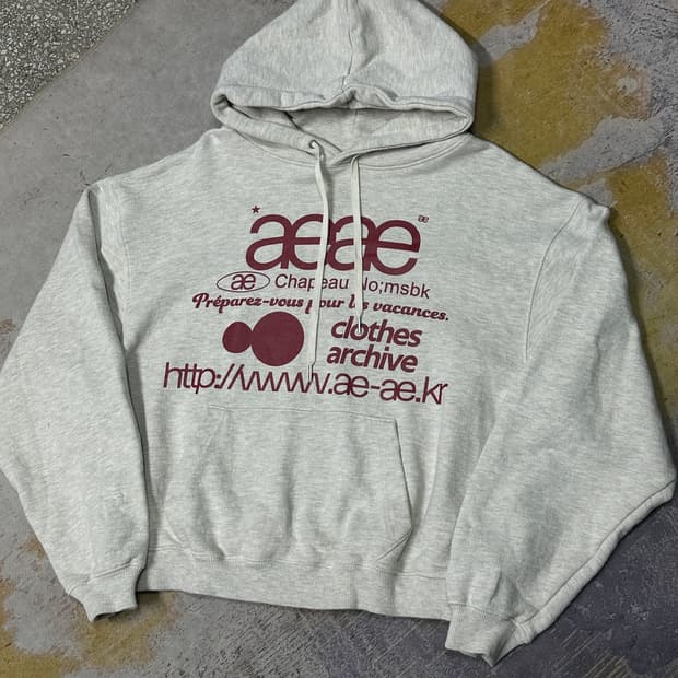 aeae 에이이에이이 크롭 루즈핏 후드 