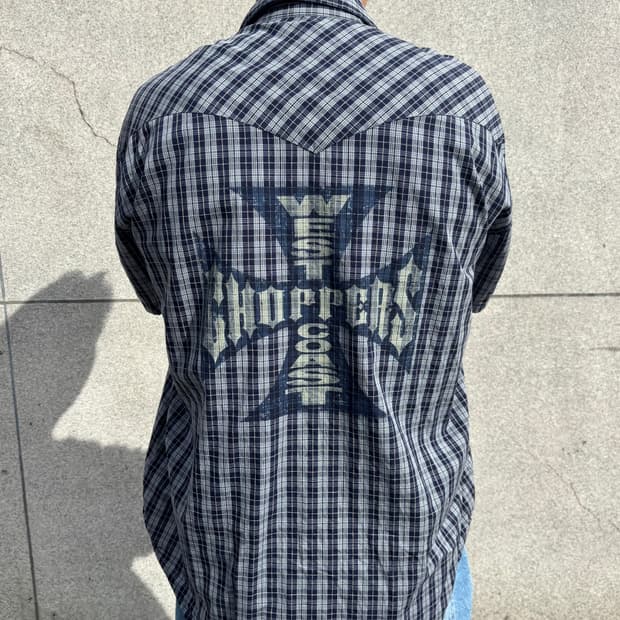 West Coast Choppers 웨스턴 체크 반팔 셔츠