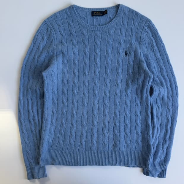 Polo  폴로 랄프로렌 자수 소라 꽈배기 니트 