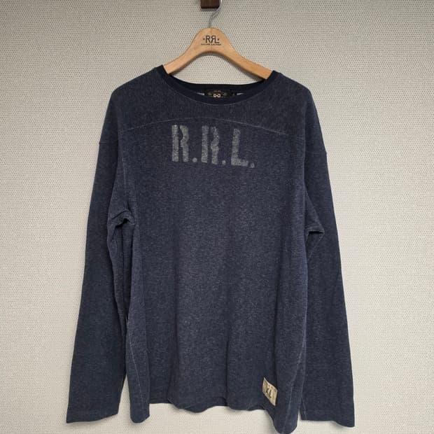 RRL 더블알엘 인디고 코튼 풋볼 스웻 셔츠 XL