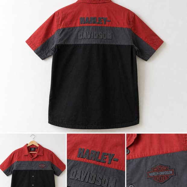 Harley-Davidson 반팔 셔츠 M 자수패치