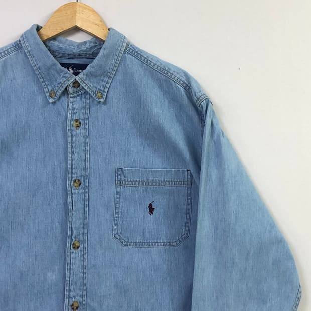 XL 폴로 데님 셔츠