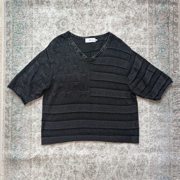 Washed US Flag Knit Tee
