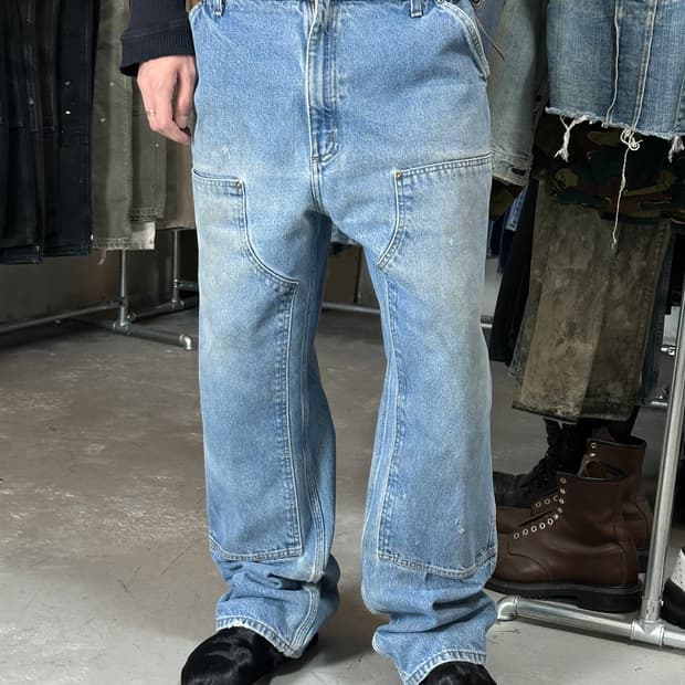 OG 칼하트 데님 더블니 칼하트 B73 썩블니