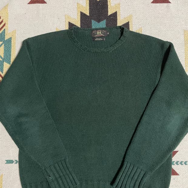 RRL 그린 코튼 스웨터(M)