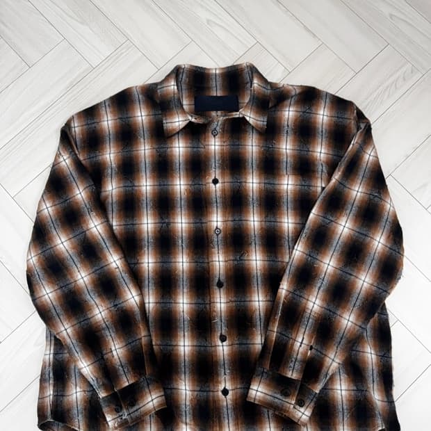 준지 아가일셔츠 브라운 46사이즈