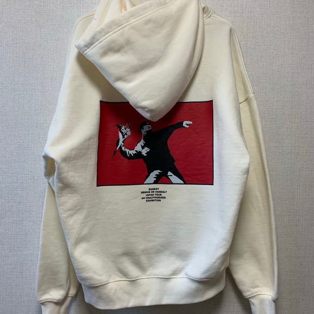뱅크시 일본 전시 후드 새상품