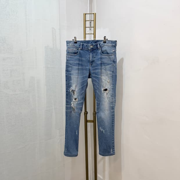 스판 페인팅 찢청 찢어진청바지 4888