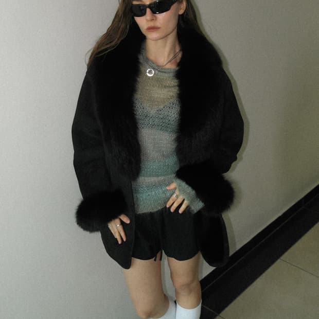 무스탕 양털 코트