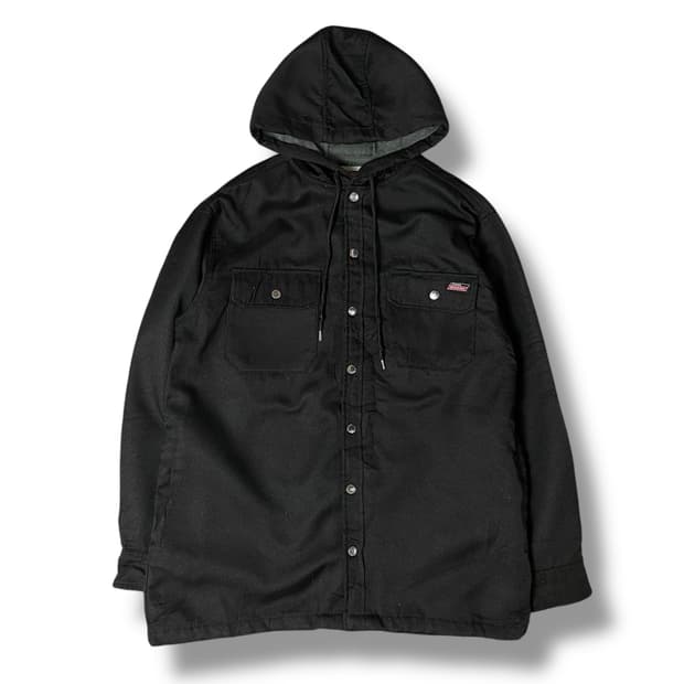디키즈 버튼 블랙 후드 집업 자켓 M