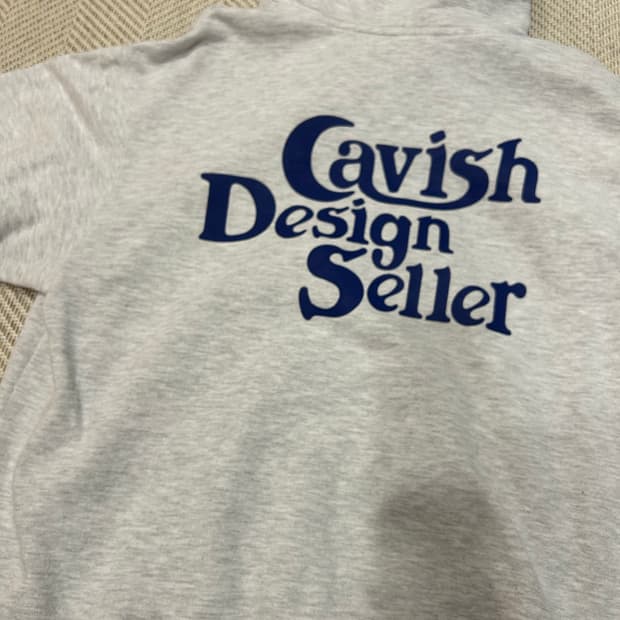 카비시 SELLER LOGO HOODIE LIGHT GREY(BLUE)