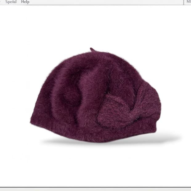 jp vintage 퍼플 리본 비니