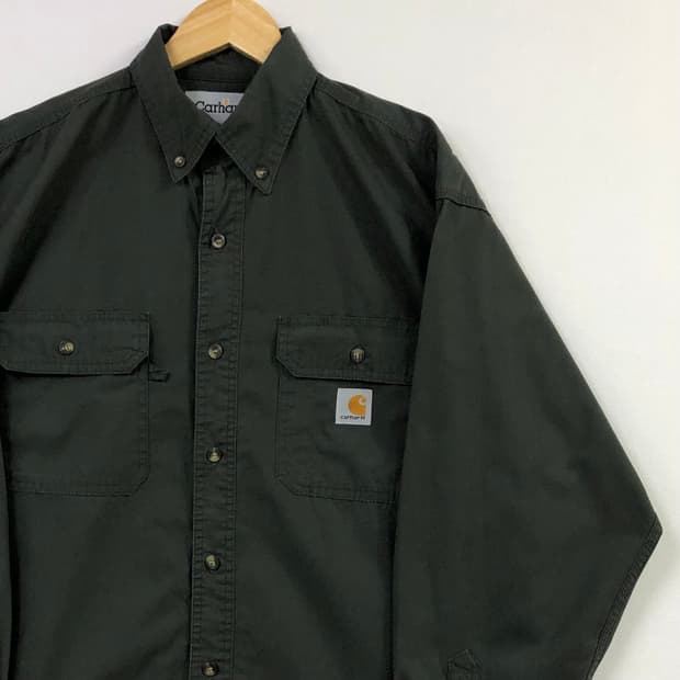 XL 칼하트 카키 워크 셔츠