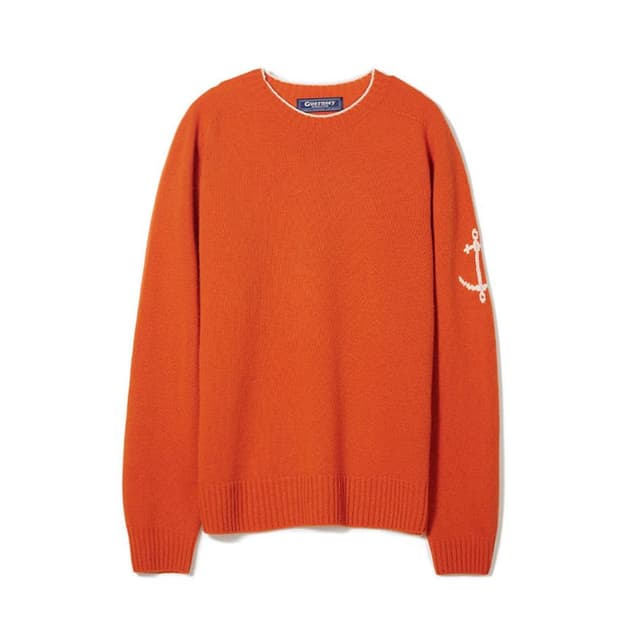 건지울른스 홀가먼트 메리노 울 스웨터(오렌지, L)