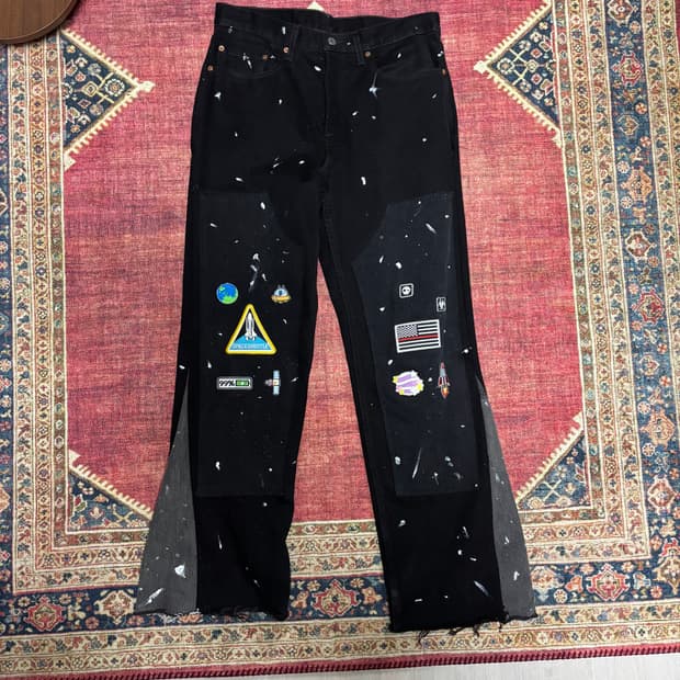 리바이스 550 흑청 리메이크진