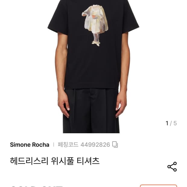 시몬로샤 헤드리스리 위시풀 티셔츠 