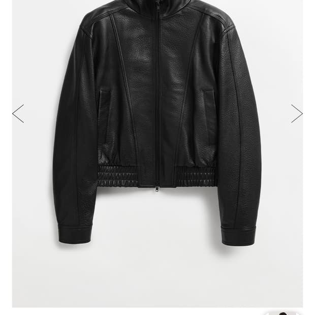 엘무드 세인트 램스킨 레더 보머 자켓 블랙 44