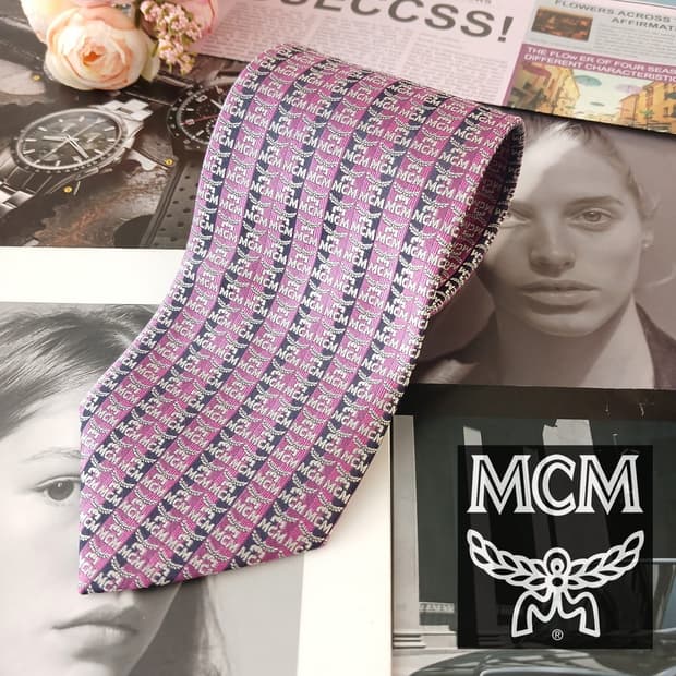 MCM 실크 올오버 로고 패턴 넥타이 9.3cm A+등급 A19068
