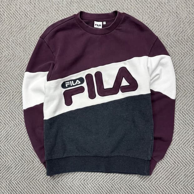 휠라 배색 맨투맨 v0246