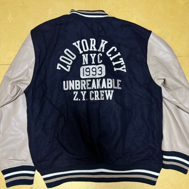 ZOO York NYC 주욕 바시티 스타디움 가죽 자켓 점퍼 100