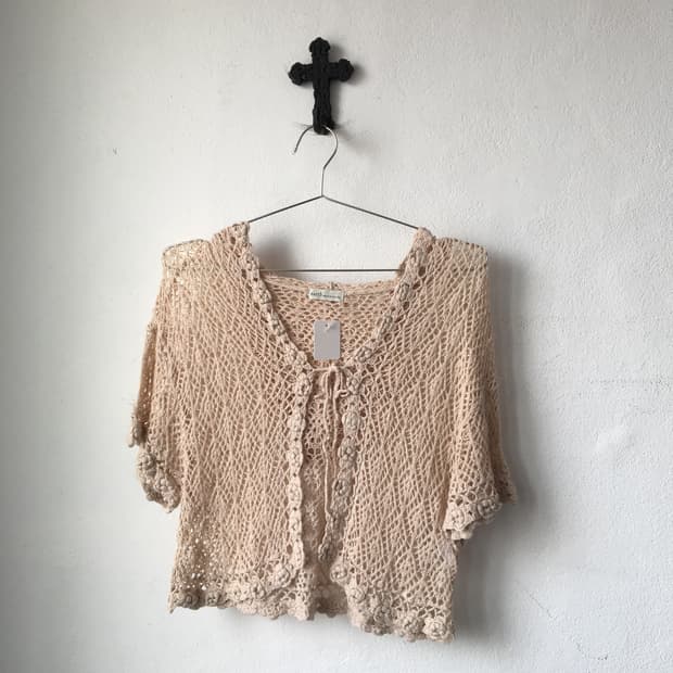 Crochet hood cardigan