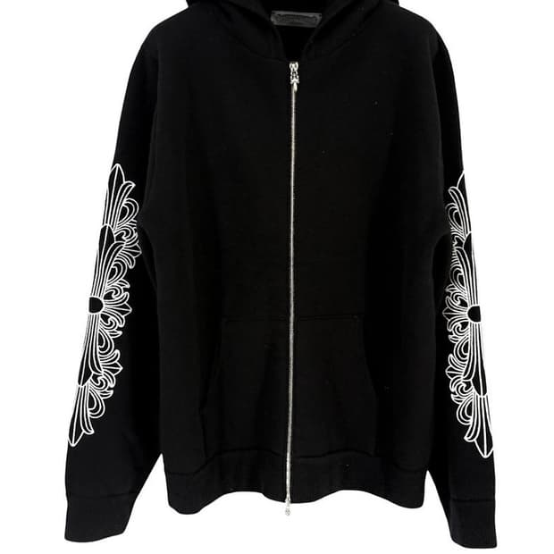 [XL] 크롬하츠 캐시미어 자수 플로랄 후드집업