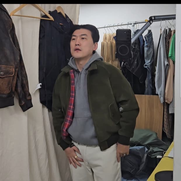 90S 라파 레더 소가죽 헤링턴 자켓 40 N1226