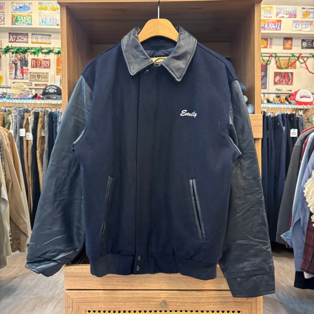 USA 빈티지 레더 바시티자켓 B57