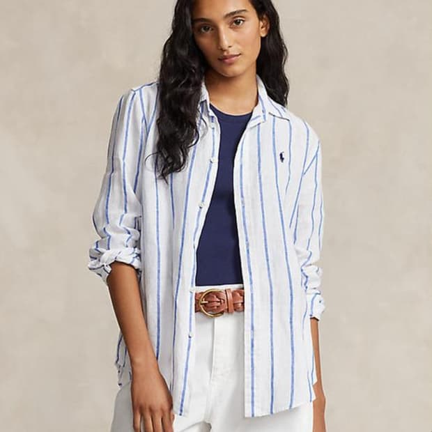 폴로랄프로렌 스트라이프 린넨 셔츠 XS사이즈