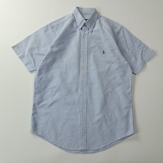 CJ319 L 폴로 야무스 90s 클래식블루 스트라이프 반팔 셔츠 남방