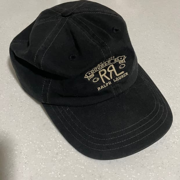 더블알엘 랜치로고 트윌 볼캡(블랙)
