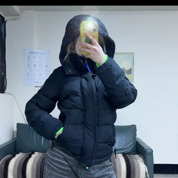 투티/0085 아베크롬비 블랙 패치로고 패딩 자켓