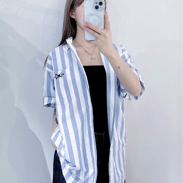 폴로랄프로렌 스트라이프 반팔 셔츠