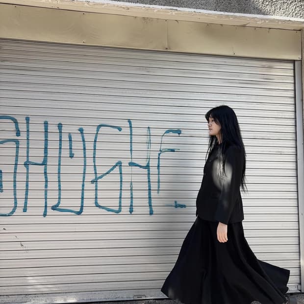 꼼데가르송 트리콧 울 롱 스커트