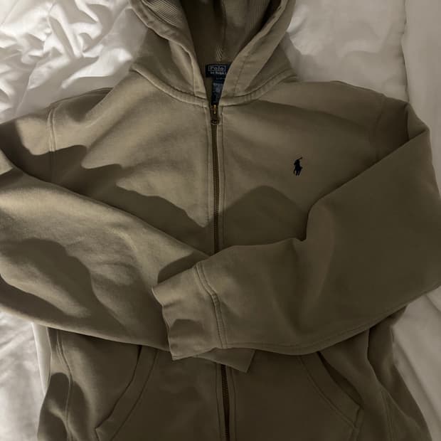 폴로 카키 베이지 후드집업