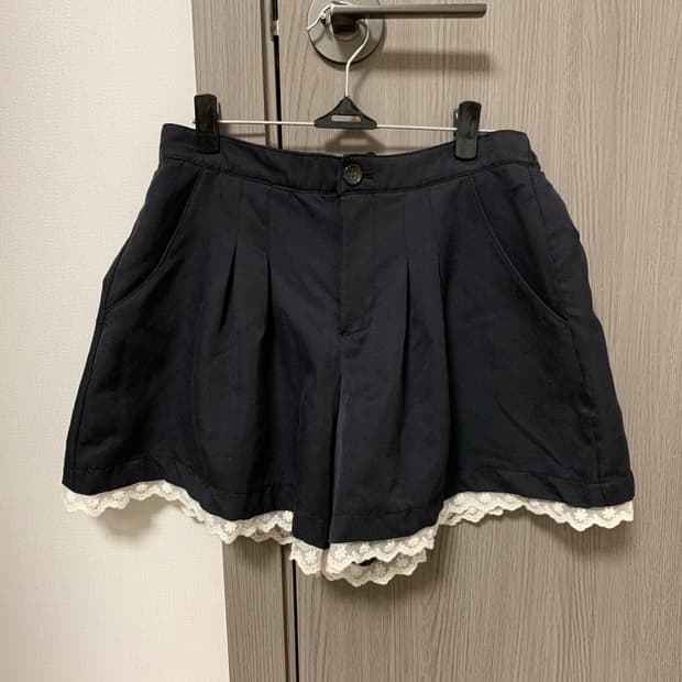 빈티지 모리걸 갸루 블랙 레이스 치마 반바지 쇼츠