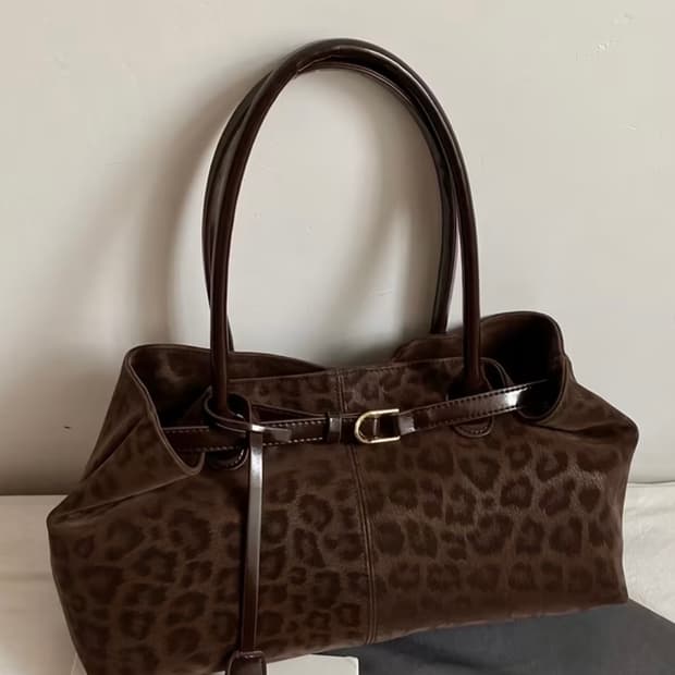 호피 브라운 숄더백