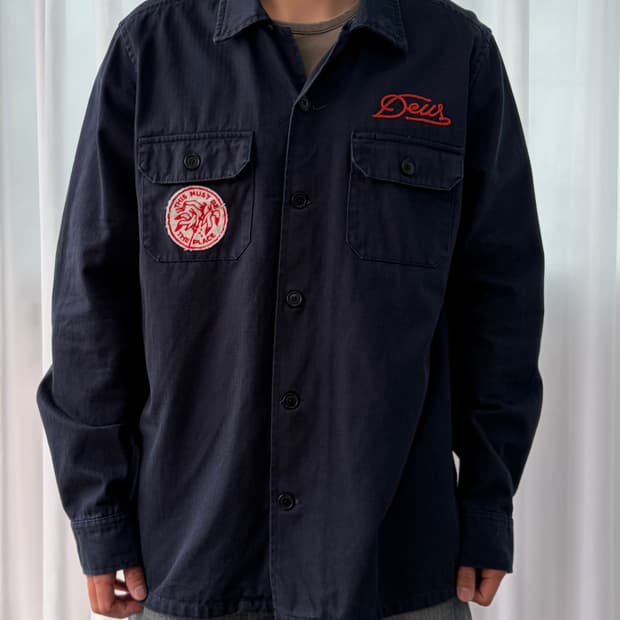 [XL]데우스 엑스 마키나 워크 셔츠 자켓 navy