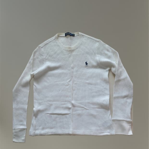 여성 폴로 랄프로렌 슬림핏 와플 티셔츠 맨투맨