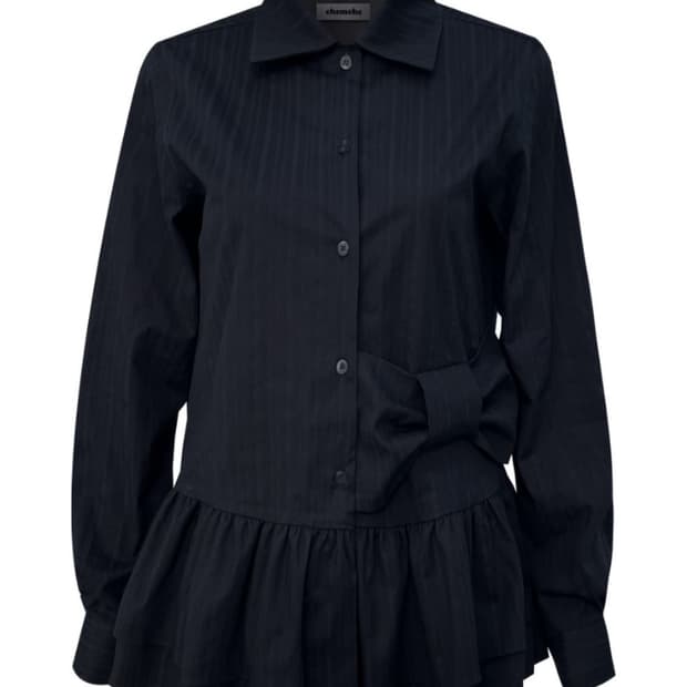 새상품 체메씨 보우 프릴셔츠 Chemehc BOW FRILL SHIRT