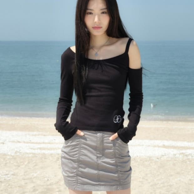 애즈온 벌룬 스커트 블랙