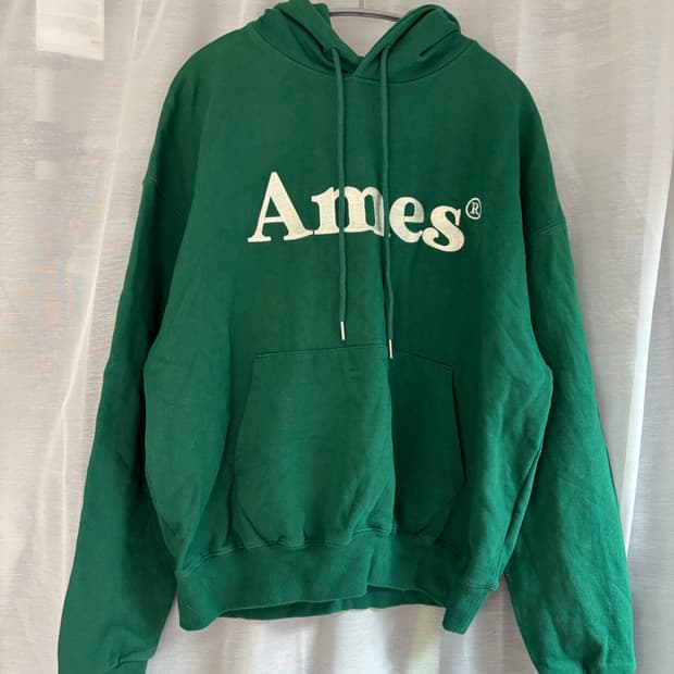 아메스 BASIC LOGO HOODIE GREEN