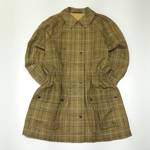 CL868 L 버버리 90s 영국판 올리브타탄체크 하프코트 자켓