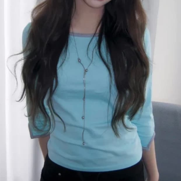 빈티지 7부 티셔츠