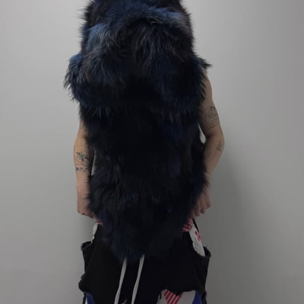 VTG FOX & RACCOON FUR HOOD VEST
