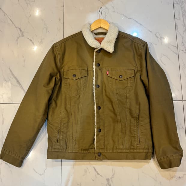 OOS 리바이스 쉐르파 양털 트러커 베이지자켓 M